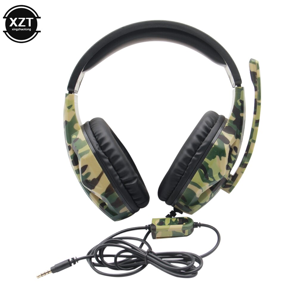 Camouflage Gaming Headset 3.5Mm Aux Jack Wired Hoofdtelefoon Gamer Cool Game Hoofdtelefoon Met Microfoon Voor PS4 Xbox One Pc telefoon