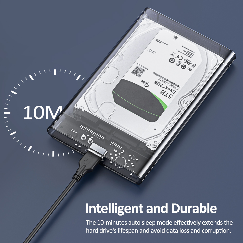 Obudowa zewnętrznego dysku twardego USB3.1 2,5-calowa obudowa dysku twardego Szybka pamięć masowa USB 5 Gb/s do dysku twardego Micro Type-C SATA SSD do laptopa PC