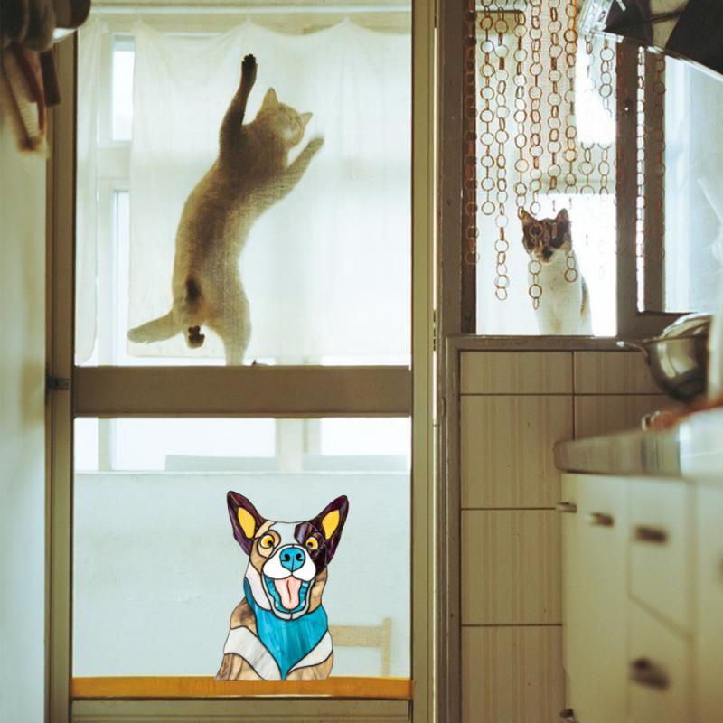 Picasso stil abstrakt katt hund rom dekor hjem vindu vegg klistremerker barn hjem dekor barnehage veggdekaler vegg klistremerker