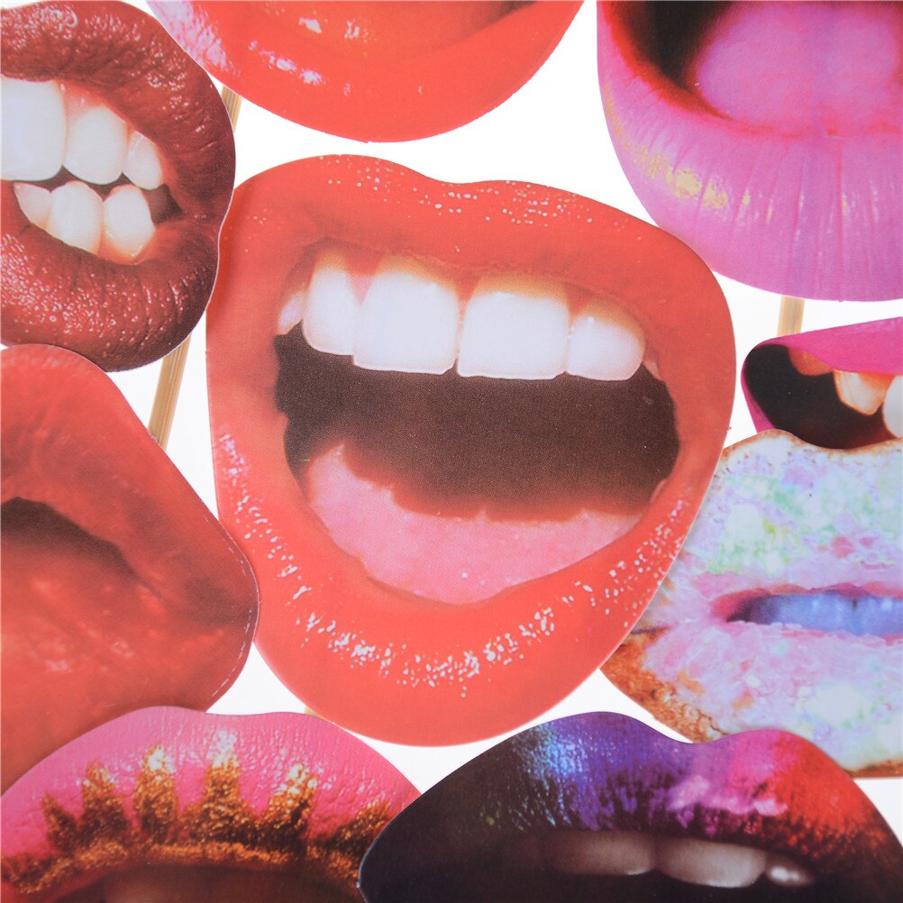 20pcs Funny Lip Mouth DIY Photo Props Booth On A Stick For Women Girls Wedding Birthday Decoration Party Supplies