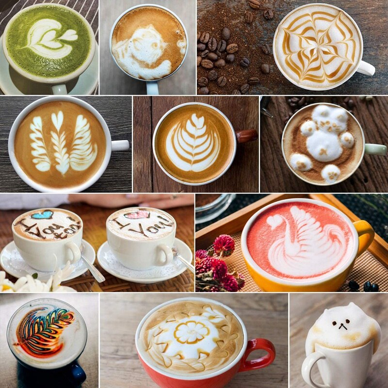 350ml rustfrit stål mælk/kaffe/cappuccino/latte art skummende kande barista mælkekande kop & dekorationskunst pen