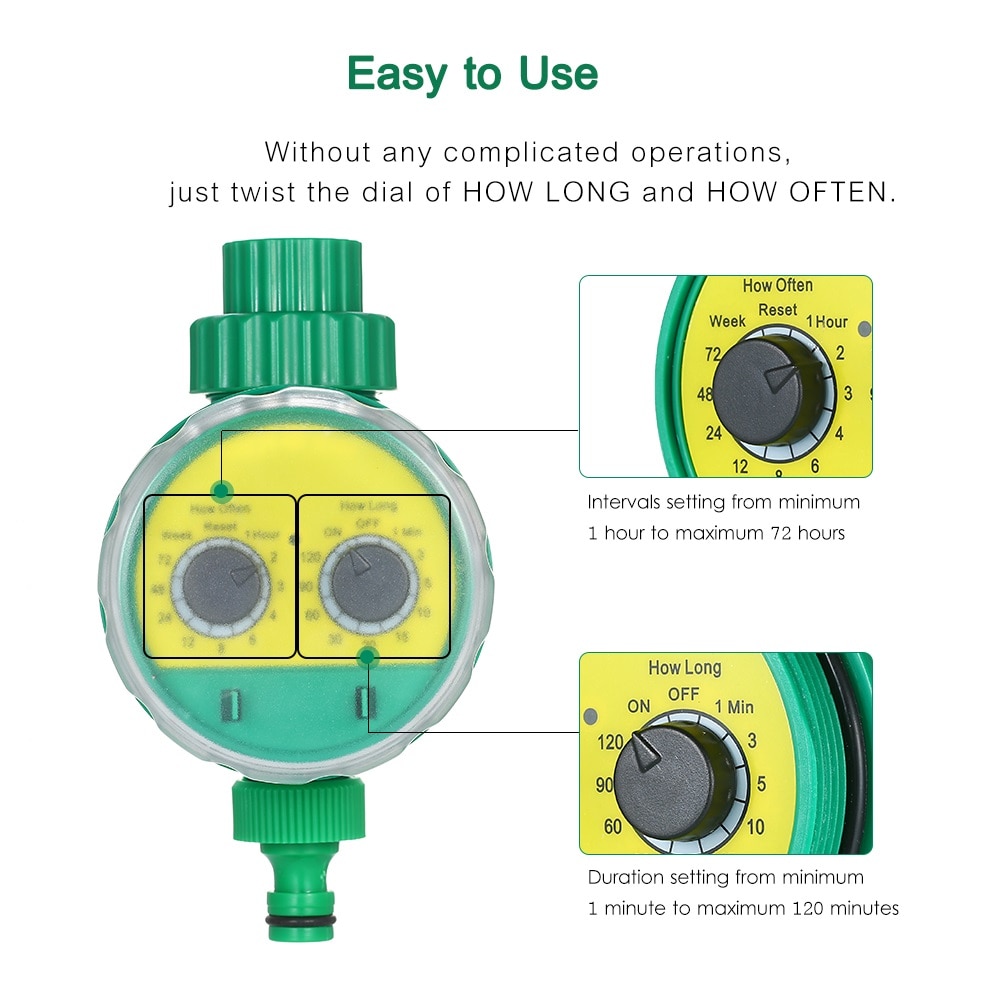 Outdoor Timed Irrigation Controller Automatic Sprinkler Controller Programmable Valve Hose Water Timer Faucet Watering Timer