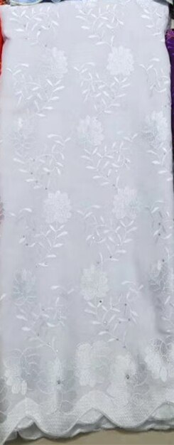 Nigerian Burgundy Lace Fabrics African French Tulle Lace Fabric For Woman Dress with Beads: white