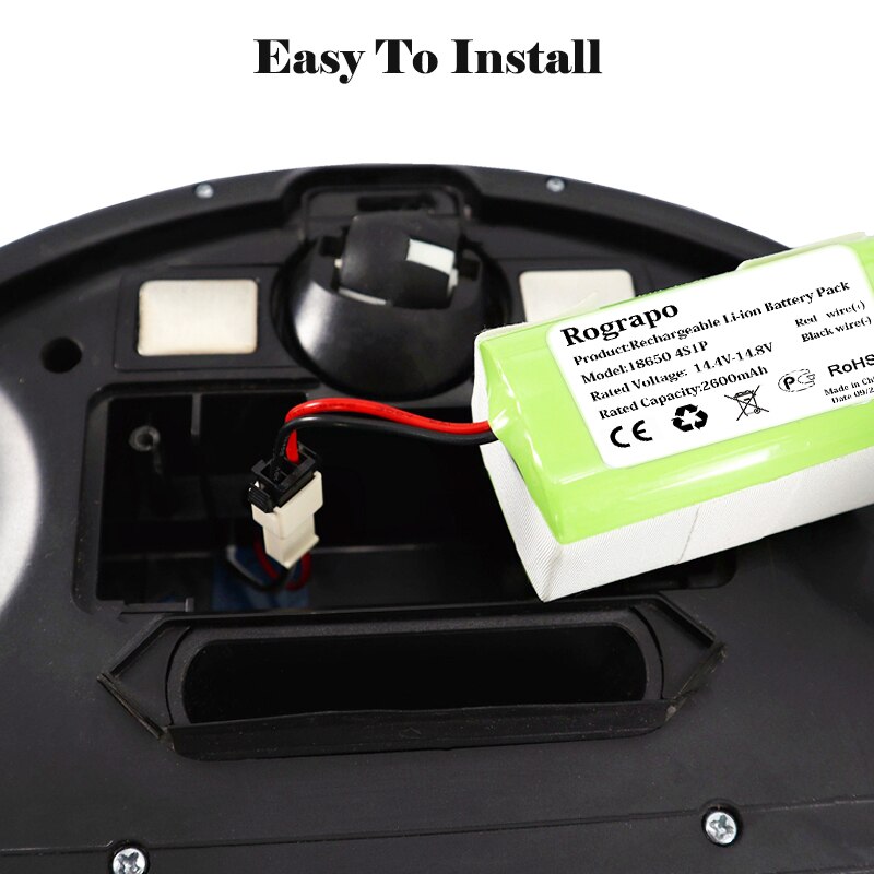 14.4v 3400 mah /2800 mah li-ion batteri til mamibot exvac 660 /  exvac 680s /  exvac 880 robotstøvsuger exvac 660 680s 880