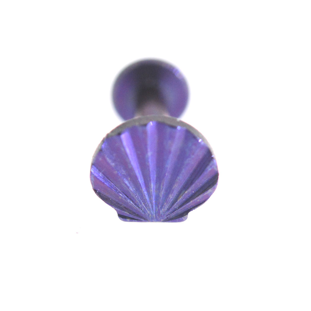 Piercing de cartílago de luna de concha anodizada de titanio G23 de 16G, hélice de oreja, joyería corporal, ASTM F136, tornillo de rosca interna, Labret: Plata / Rodio plateado
