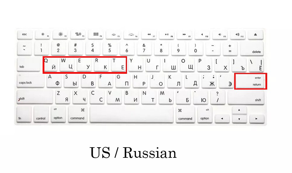 Silicon Skin for Macbook Pro 13 15 CD ROM A1278 A1286 EU US Russian Keyboard Cover For Macbook Pro 13 15 Russian Keyboard Cover: US-White