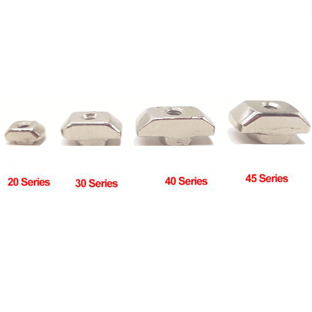 10 teile/los M3 M4 M5 M6 M8 Gewinde T Mutter EU Standard In T-Slot Carbon Stahl für 3030 4040 4545 serie Aluminium Profile