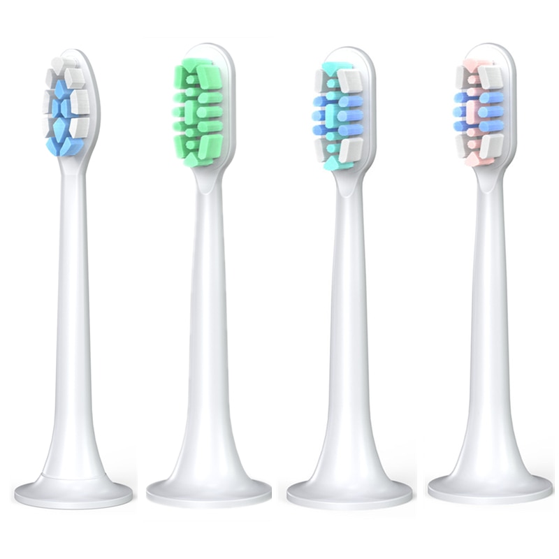 Cabeça de escova de dentes elétrica 4x para xiaomi sonic, t300 t500 t700, ultrassônica 3d, de alta densidade, substituição: Mix 4 colors