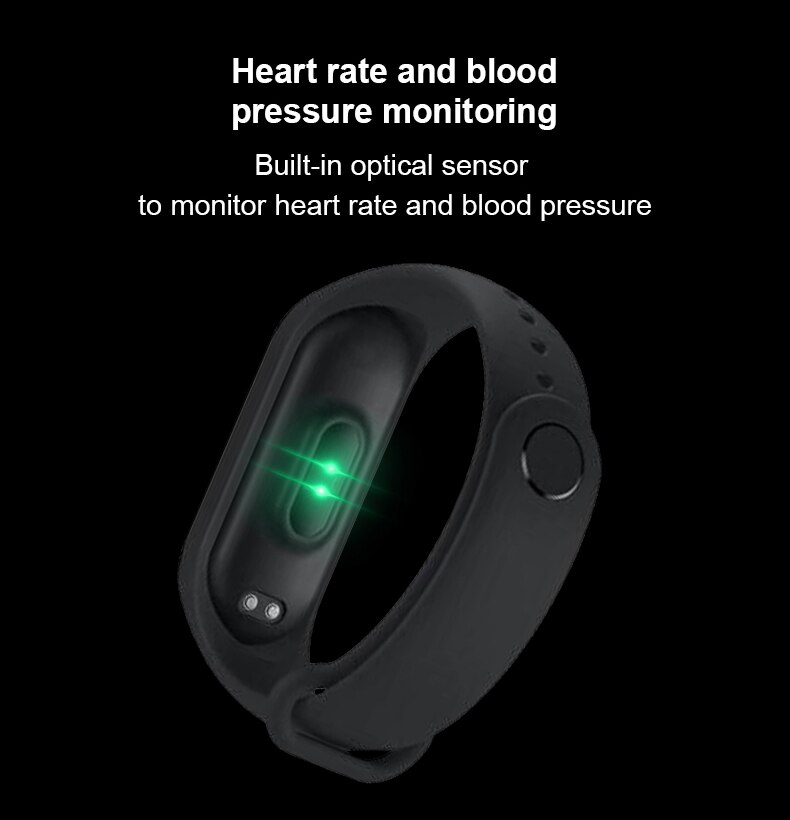 Smart band  m5 fitness trcker skridttæller sport armbånd puls blodtryk bluetooth vandtæt smartband stilfuldt