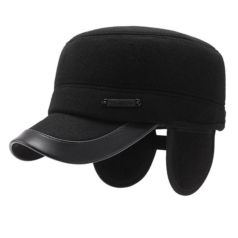 Warme Winter Hoeden Voor Mannen Vader Opa Hoed Winter Dikke Oorkleppen Piekte Caps Wollen Hoeden Oor Bescherming Baseball caps