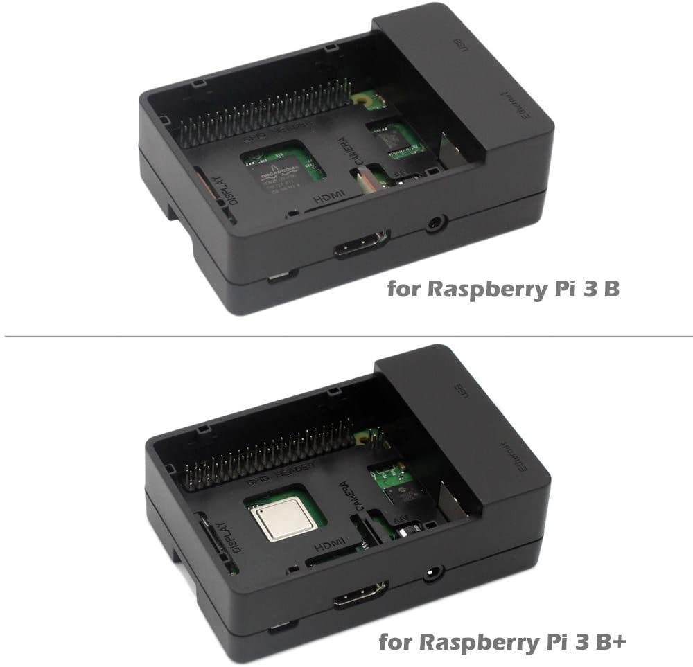 Raspberry Pi 3 B Fan ABS Case with Heatsink Cooling Fan Simple Removable Top Cover for Pi 3 B , Pi 3 Model B, Pi 2 Model B