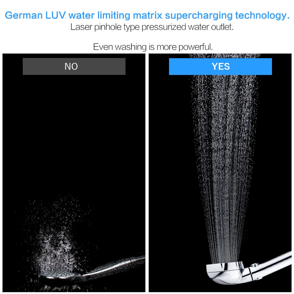 Handheld Douchekop Hoge Druk Chrome 3 Spary Instelling Met On/Off Pauze Schakelaar Waterbesparende Verstelbare Luxe Spa afneembare