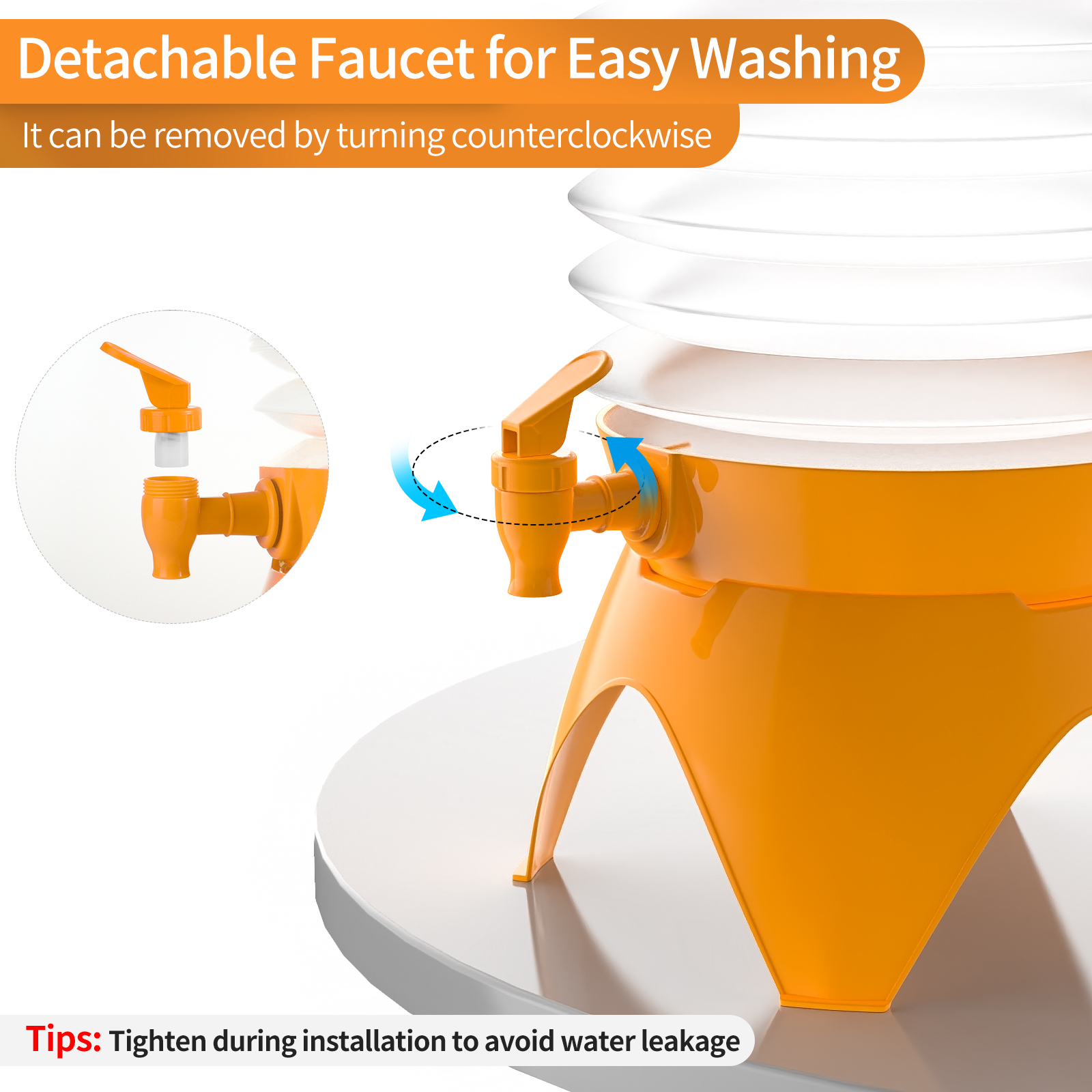 1.5 Gallon Beverage Dispenser,Collapsible Drink BPA Free Plastic Lemonade Beverage Dispenser Water Container with Stand &amp; Spigot