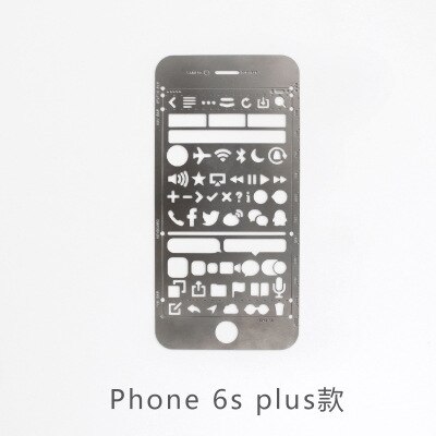 5 stilarter iphone 6/6s web ui kat udskæring tegning stencils metal gør-det-selv lineal bogmærke til notebook planner skitse rustfrit stål