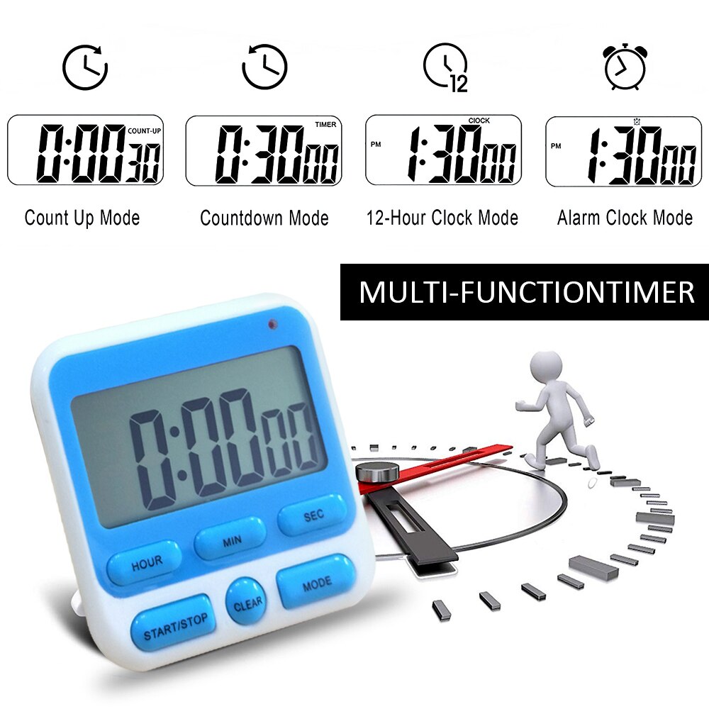 Large Display Magnetic Digital Kitchen Timer Cooking Timer clock Alarm-Counters Countdown up Alarmclock Stopwatch Back Stand