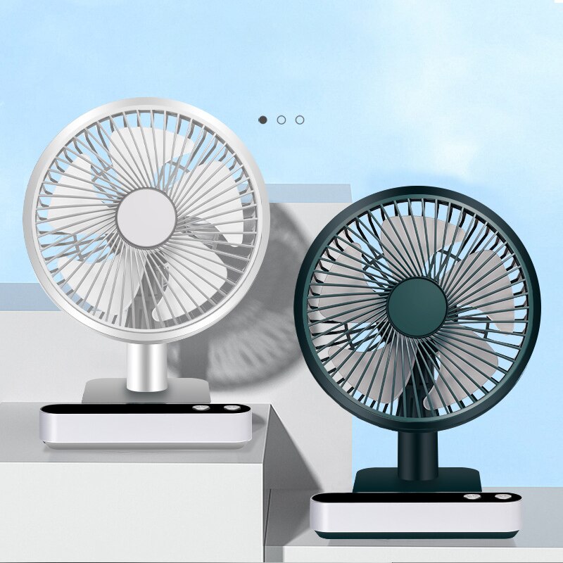 Hoofd Schudden Desktop Fan Digital Display Usb Kleine Ventilator Oplaadbare Lange Levensduur Batterij Luchtkoeler Fan Stille Cyclus Elektrische Ventilator