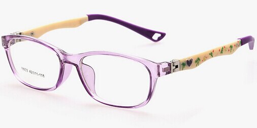 Montura óptica para niños, gafas para niños, montura óptica para niñas, transparente, graduadas, flexibles, TR, 8803: C9 Purple  Beige