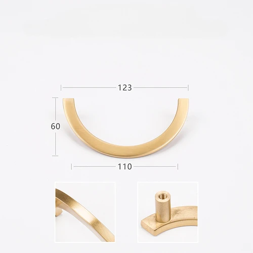 Puur messing halfronde handgreep stijl meubelkleding en schoenenkast Gouden zichtbare knop Lichte luxe eenvoudige lade: Rood