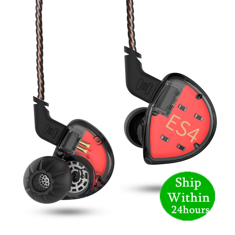 KZ ES4 1BA+1DD Hybrid In-ear Earphone Hifi Dynamic Driver Noise Cancelling Headset Replacement Cable AS10 ZSX ZSX ZST ES3 ZSN