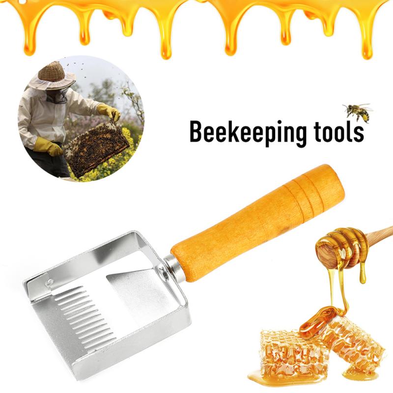 beekeeping knife Stainless Steel Bee Hive Uncapping Fork Scraper Shovel Honey Fork Honey Comb Double Needle bee scraper