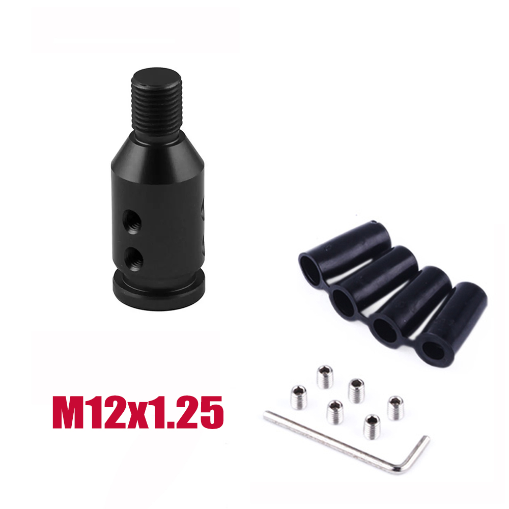 RASTP-JDM Racing Universal Aluminum Shift Knob Adapter Fit for Non Threaded Shifter Auto shifters M12x1.25mm/M10x1.5mm RS-SFN057: Black-M12-1.25