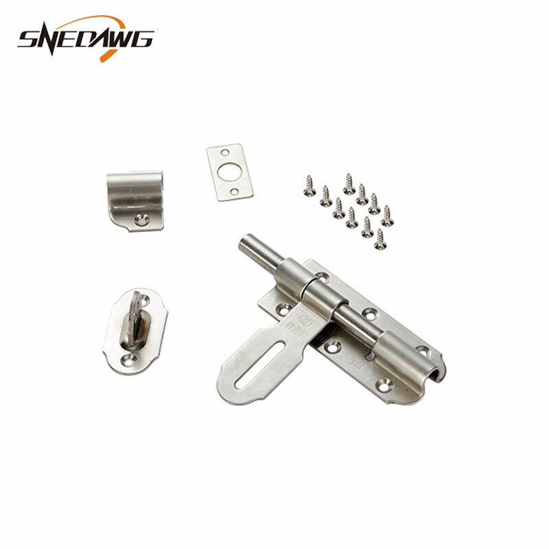 Stainless Steel 4''/6'' Door Latch Bolt House Security Barrel Bolt Home Gate Window Safety Hardware Barrel Bolt Lock Latch