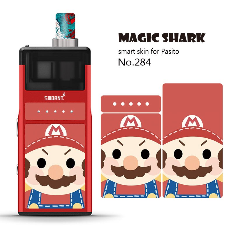 Magic Shark Cartoon Duck Mario Tiger Fox Weave Ultra Thin Skin Film Cover Pod Vape Sticker Case for Smoant Pasito