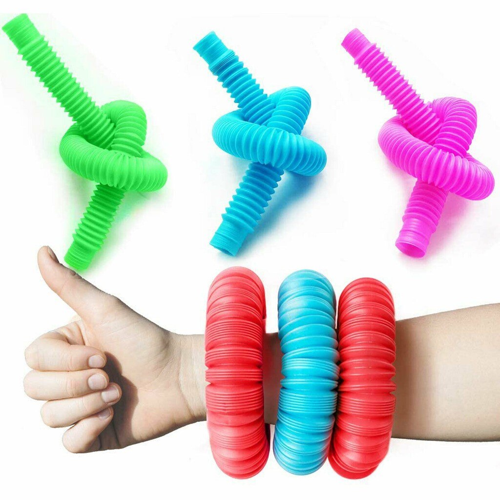 Giocattoli colorati per tubi Pop Fidget per bambini strumenti sensoriali per giocattoli pieghevoli educativi antistress