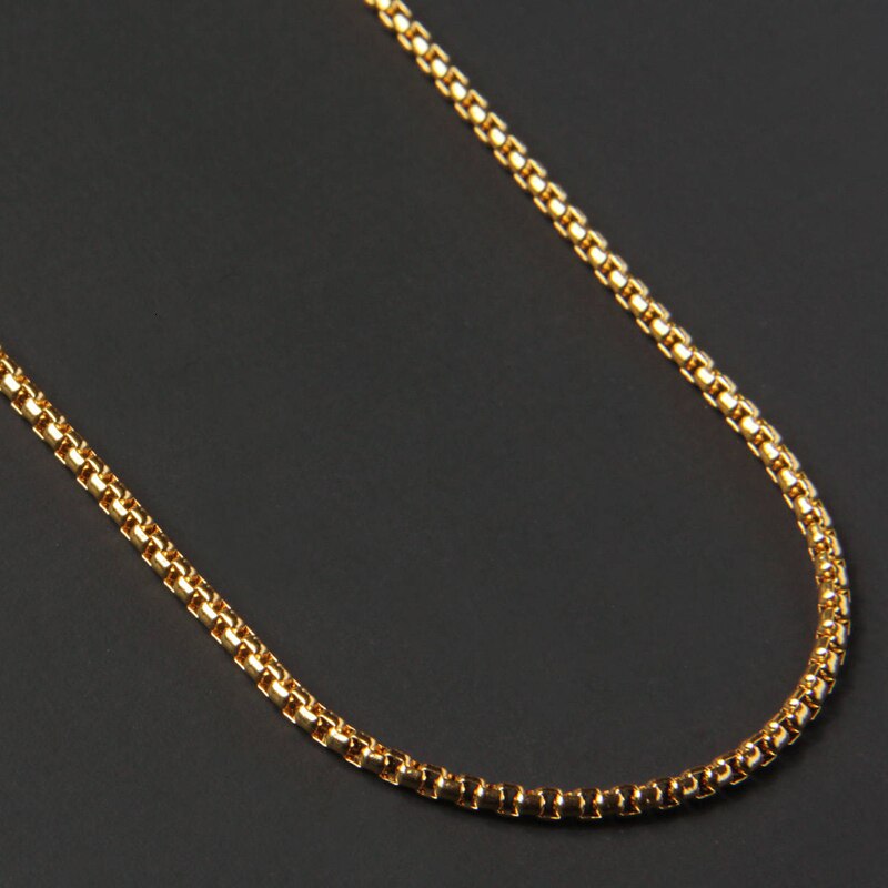 2022 Figaro Chain Necklace Men Stainless Steel Gold Color Long Necklace For Men Jewelry Collar Hombres: 2 / 24inch (60cm)