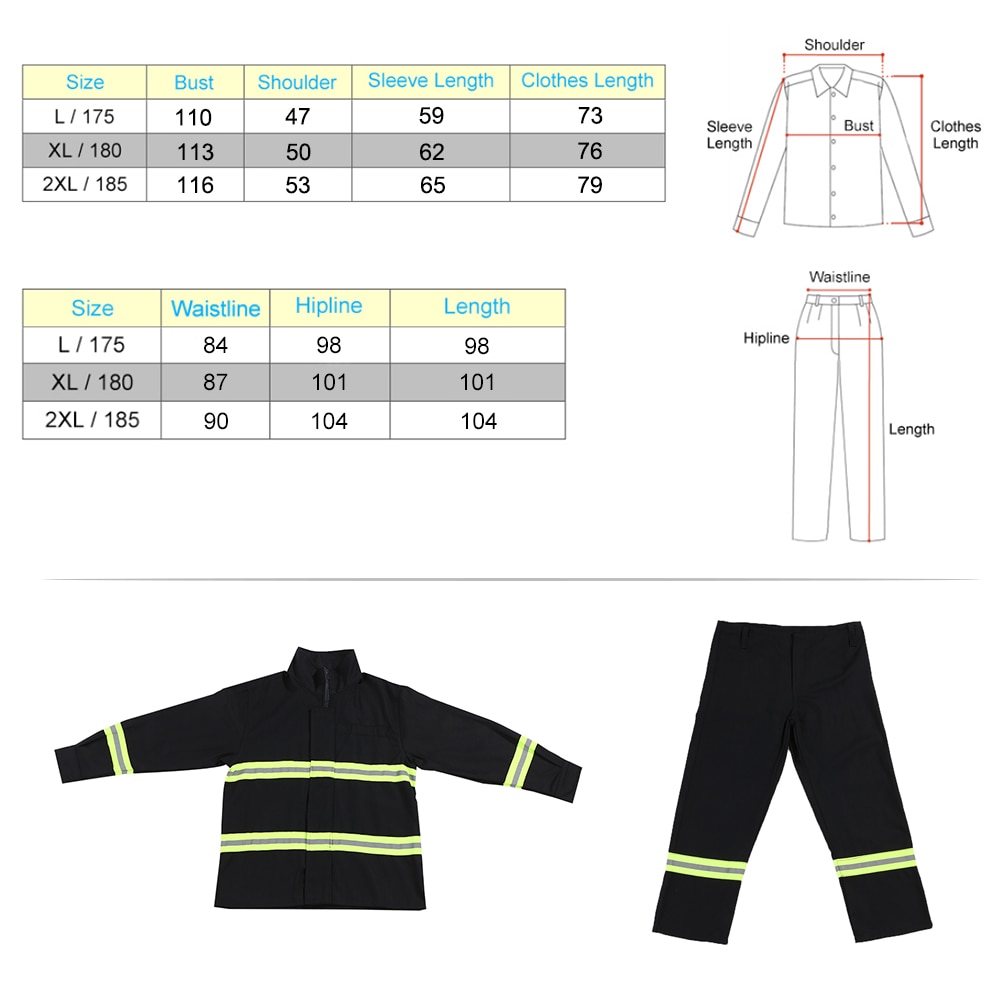 Flame Retardant Clothing Fire Resistant Clothes Fireproof Waterproof Heatproof Fire Fighting Equipment Suitable Height 175cm