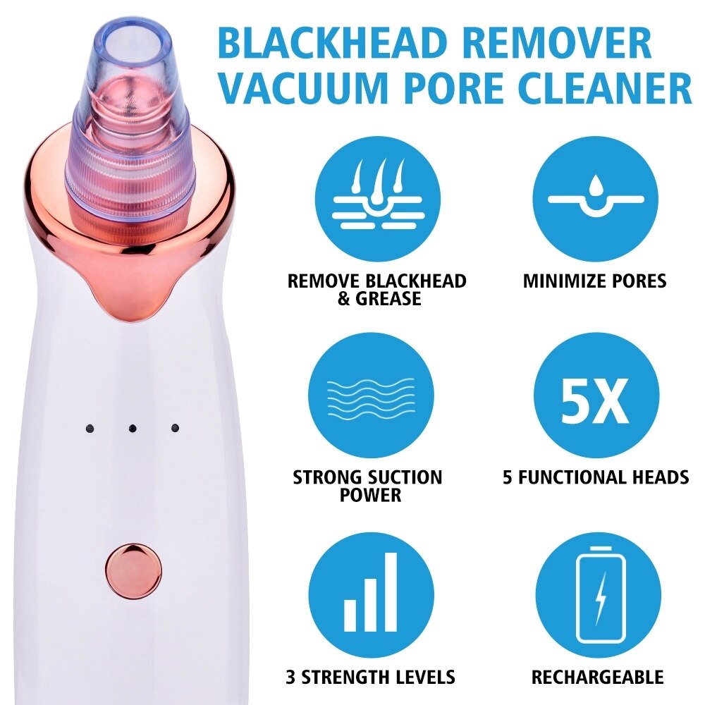 Blackhead Remover Pore Vacuum Cleaner Upgraded Blackhead Vacuum Rechargeable Face Vacuum Comedone Extractor Tool for Blackhead