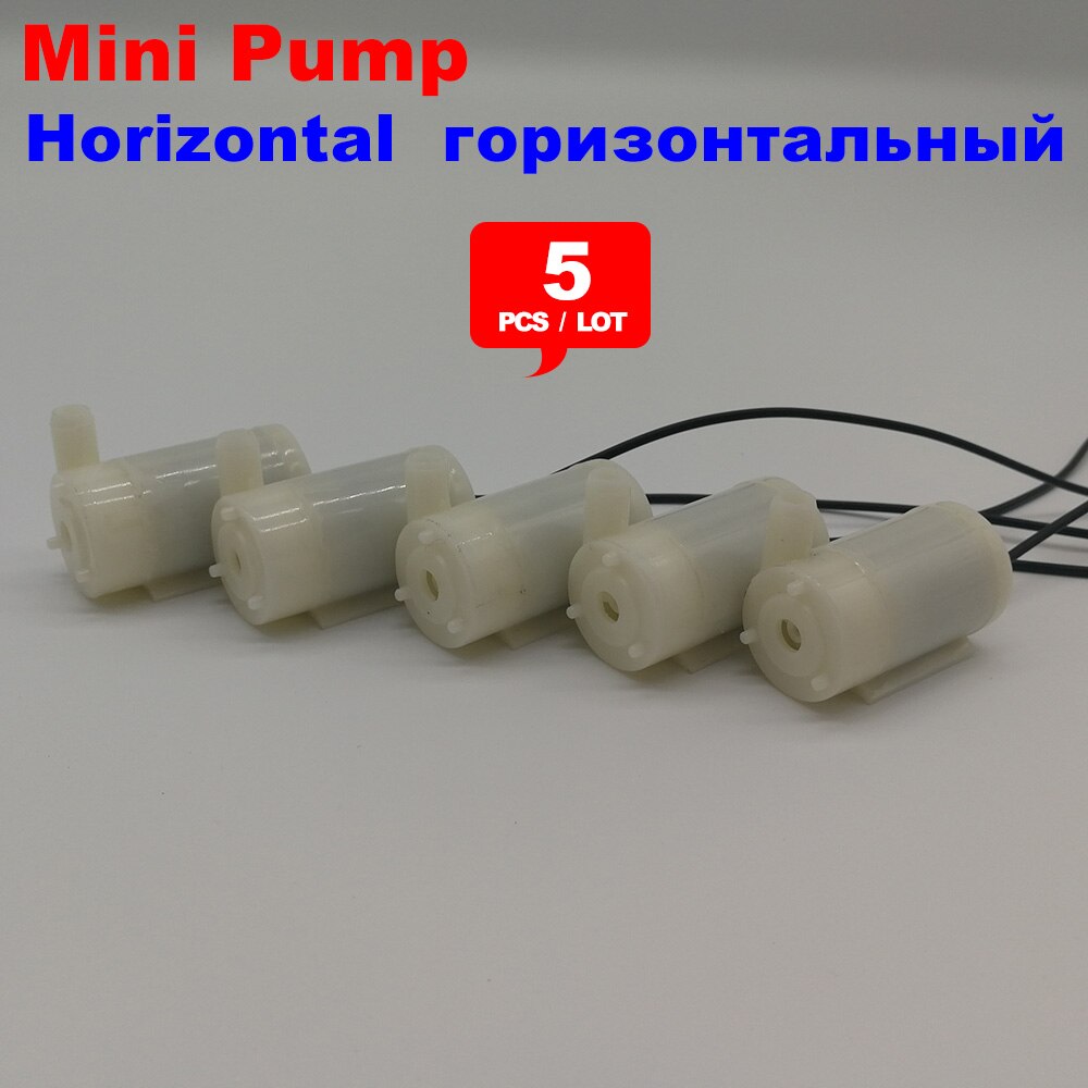 5 stks/partij horizontale 3 V-6 V kleine mini Micro Dompelpomp Motor pomp voor PC Cooling Water circulatie DIY amfibische