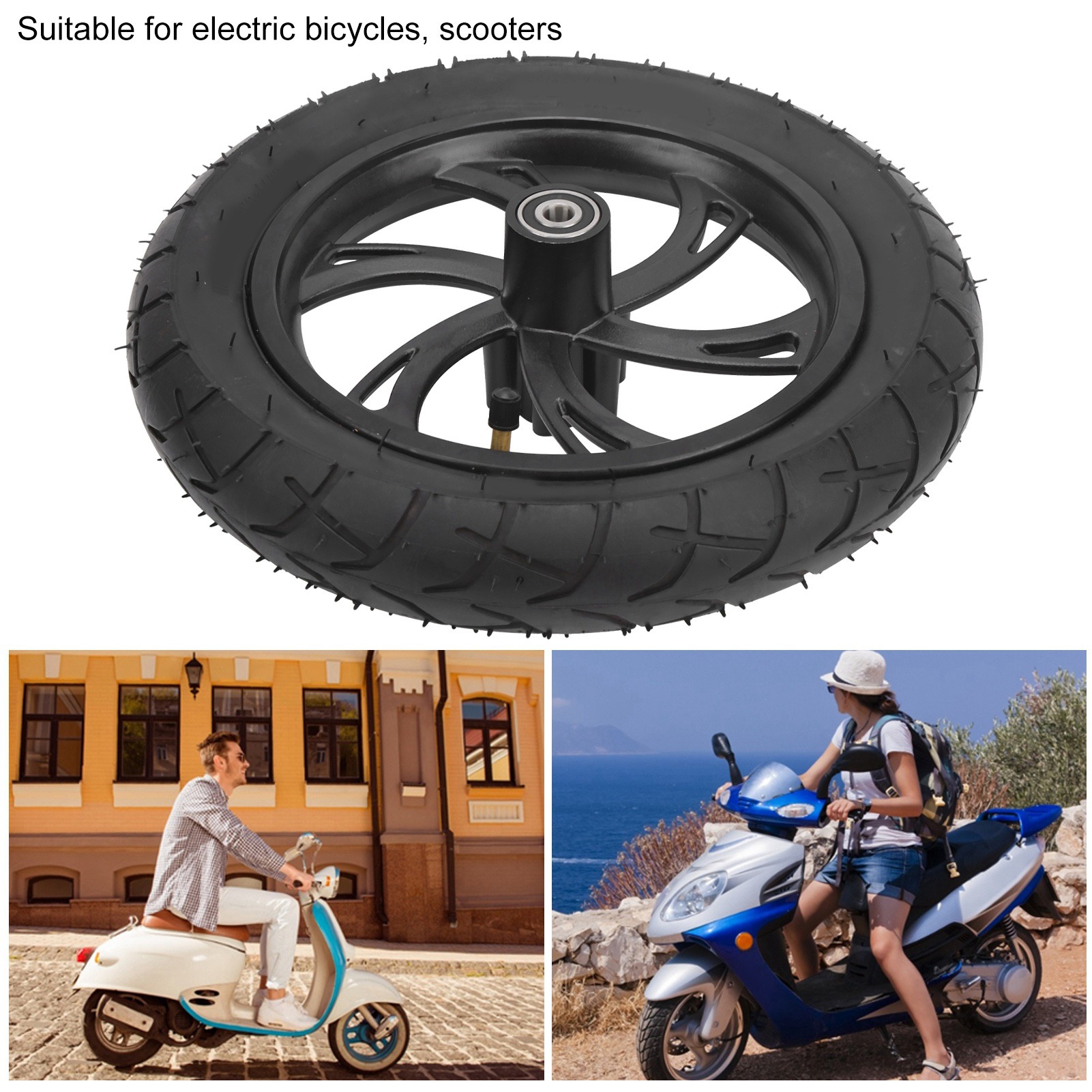 Pneumatico per scooter elettrico da 12 pollici con mozzo ruota Sostituzione pneumatico in gomma 12 1/2X2 1/4 Pneumatico per scooter in gomma per scooter con telecamera d'aria