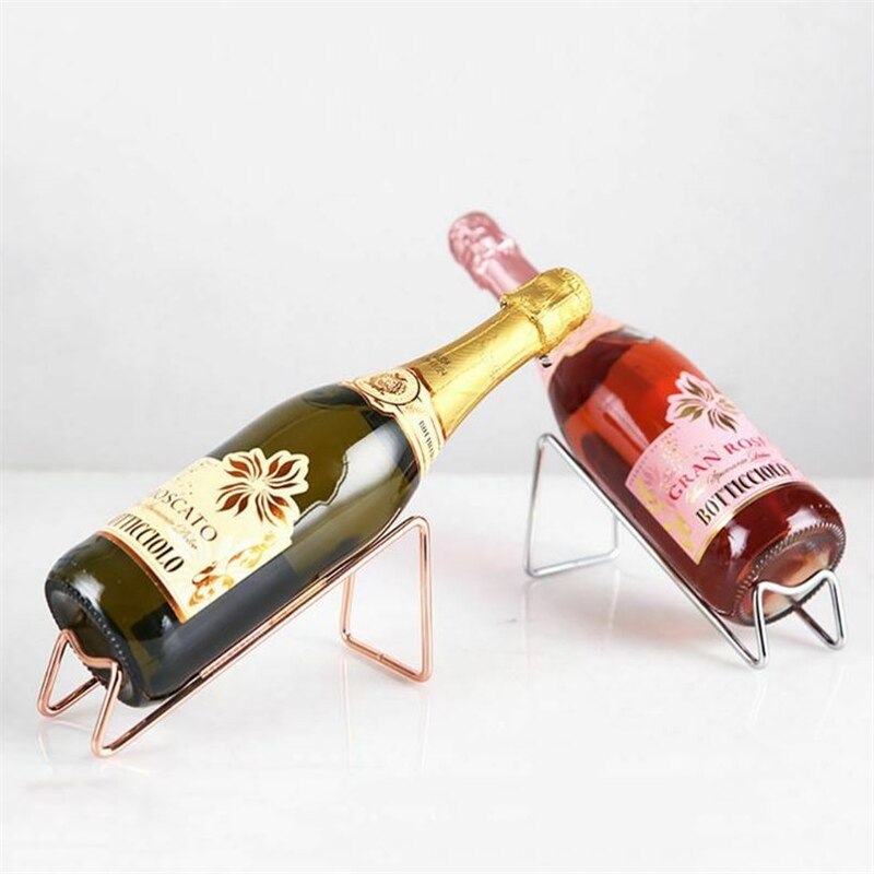 Estante de acero inoxidable para botellas de vino, soporte sencillo de galvanoplastia artesanal para vino tinto, cerveza, accesorios para el hogar, 3 colores