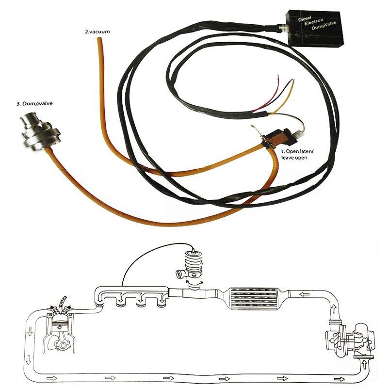 25mm elektrisk dieselblæsningsventil universal diesel turbo dumpventil diesel bov kit