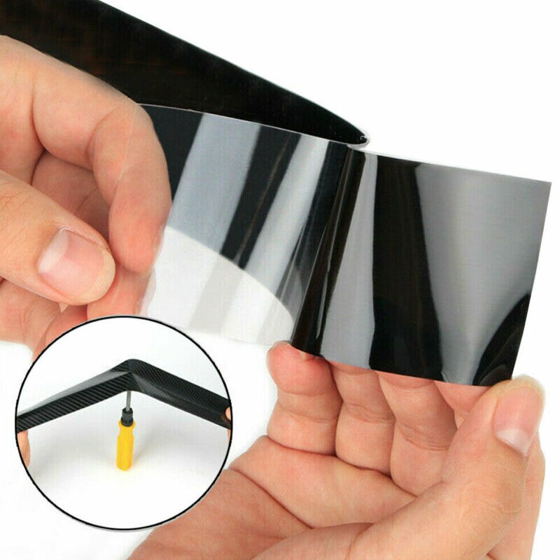 Koolstofvezel auto sticker dorpelbeschermer scuff plate 5cm * 300cm de hele carrosserie