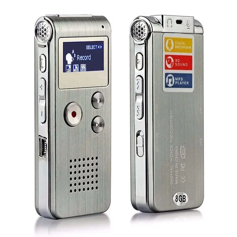 8GB Voice Recorder MP3 Player Mini Sound Audio Recorder Mini USB Flash Drive Recording Dictaphone