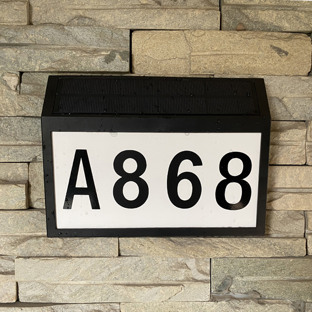 Solar LED Light Outdoor Solar House Number Sign Lighting Waterproof Garden Yard Porch Light Decoration LED House Number