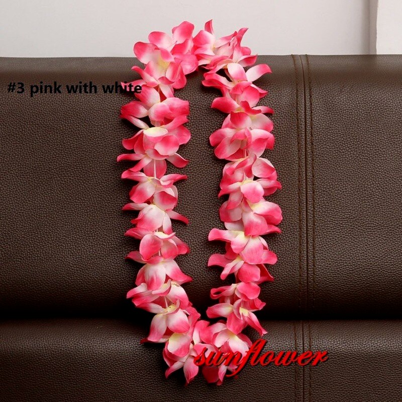 1 st hawaiianska konstgjorda blommor leis krans halsband krans självhäftande klänning hawaii strandfest dekoration påsk