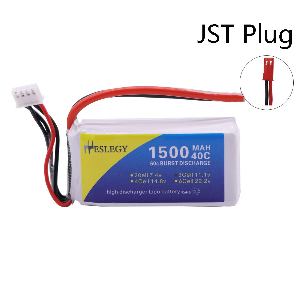 Batterie LiPo 11.1 V 1500mAh 3S T/XT60/JST, prise pour WLtoys V950 Rc, accessoire voiture hélicoptère avion 11.1 V: JST