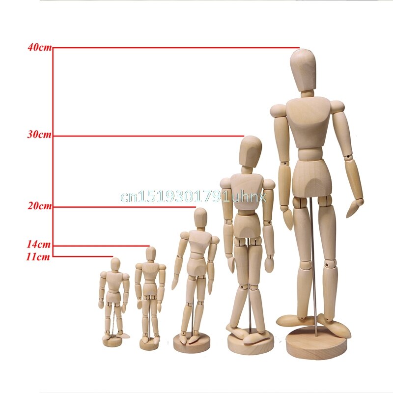1Pc Artist Movable Limbs Male Wooden Figure Model Mannequin Art Class Sketching Drawing