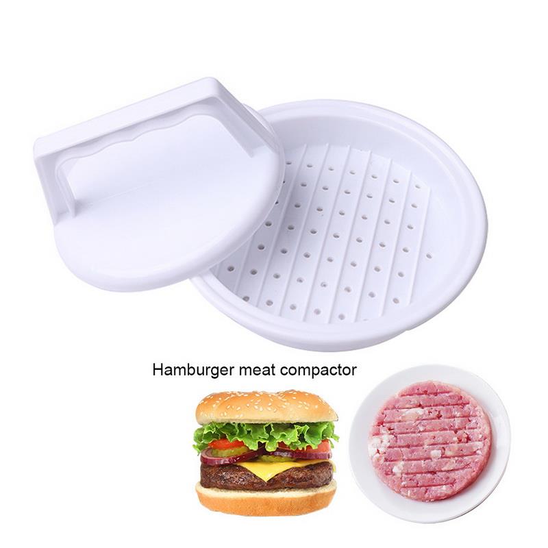 Hamburger Press Round Shape Meat Maker Mold Burger Beef Grill Press Mould Hamburger Making Machine Kitchen Tool Supplies: white press