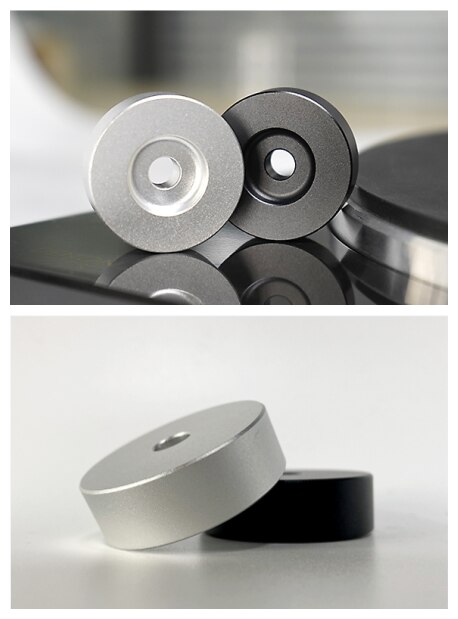 2022 45 RPM Turntable Adapter Aluminum Silver Black 7 inch EP Record Turntable Phonograph Vinyl Technics Center Adapter