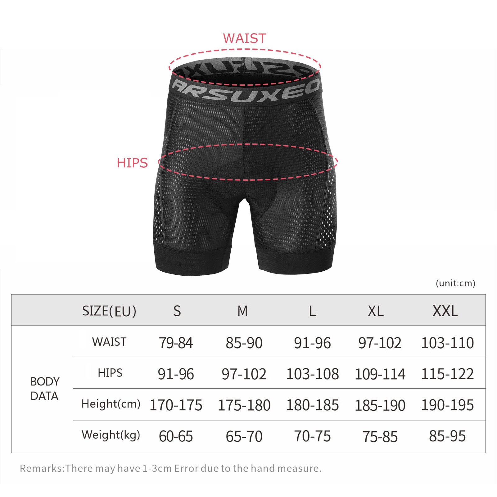 Arsuxeo Cycling Shorts Upgrade 5D Gel Pad Cycling Underwear Pro Shockproof Cycling Underpant Bicycle Shorts Bike Underwear