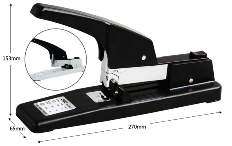 DELI Heavy duty stapler 50/80/210 sheets large arm thickening office stapler grapadora agrafeuse grampeador chancery papelaria