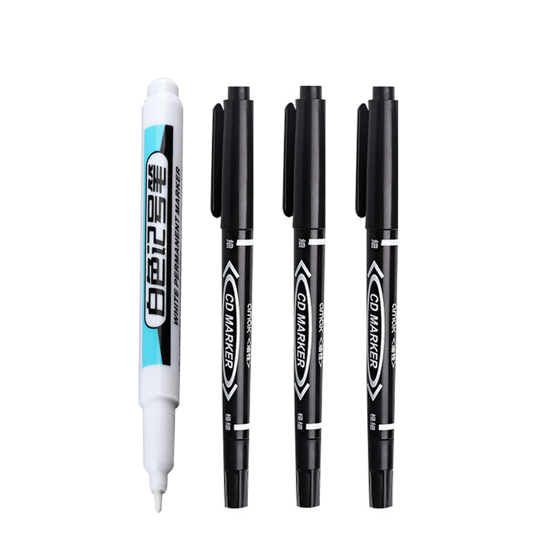 Set van 0.7/1.0/2.5mm witte verfmarkers met fijne punt, olieachtige, permanente verf voor steen, stof, hout, metaal, glas, canvas, banden en graffiti.: Lavendel