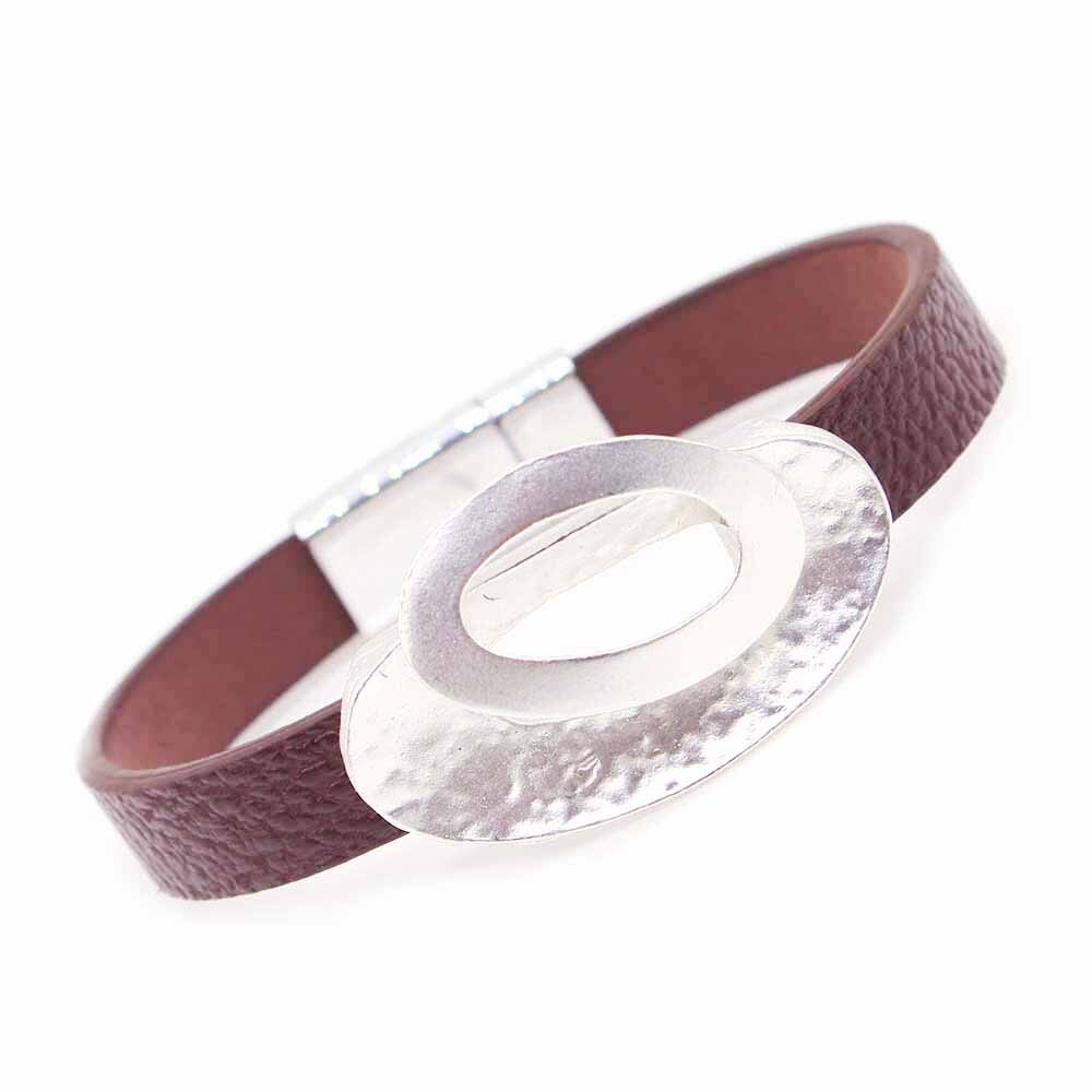D & D Neo-Gotico Braccialetto di Cuoio di Fascino di Modo per Le Donne Femme Freddo Chiusura braccialetto Bracciali e Braccialetti Magnete metallo: 1