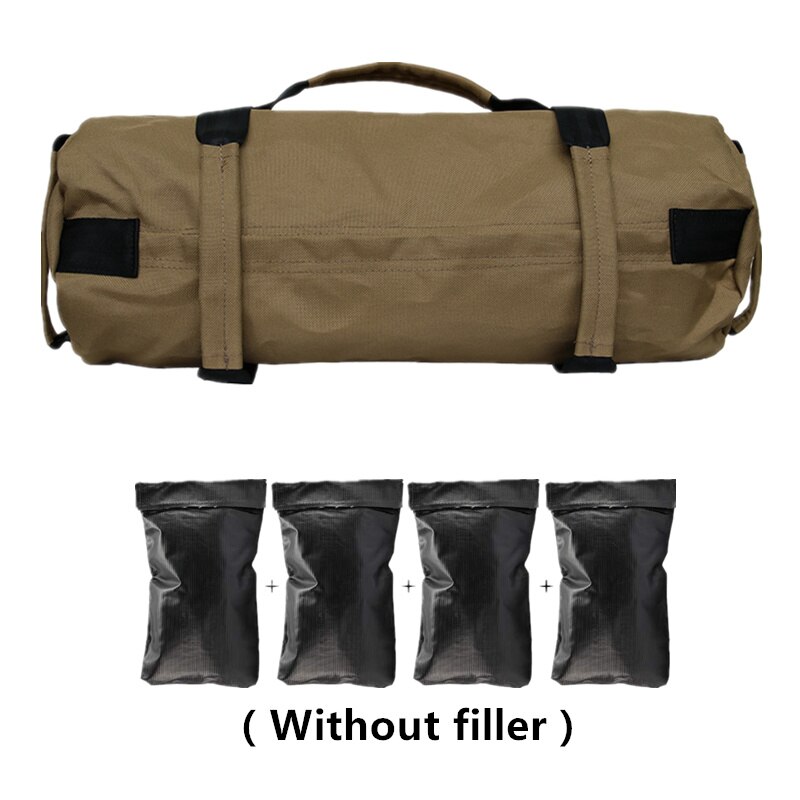 Bolsa de arena para levantamiento de pesas, 4 bolsas interiores ajustables para gimnasio en casa, Fitness, entrenamiento de fuerza muscular resistente, entrenamiento de levantamiento de pesas: Caqui oscuro