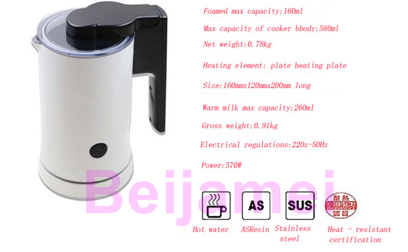 BEIJAMEI Electric Milk bubble machine automatic Frother Foamer Small Foam Maker Warmer