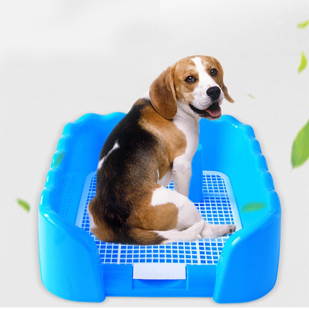 Bandeja portátil para baño para perros mascota, inodoro con rejilla para mascotas, con valla, poste para orinar, producto para orinal de Mascota, accesorios para perros de 2 tamaños